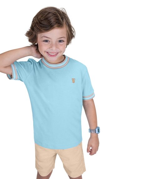 Conjunto Infantil Camiseta Com Bermuda Trick Nick Azul