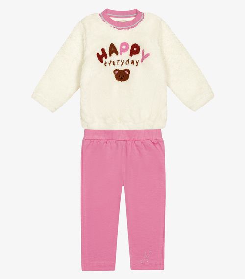 Conjunto Infantil Blusão Com Legging Trick Nick Rosa