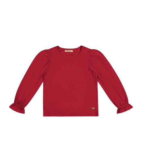 Blusa Manga Longa Feminina Frufru Trick Nick Vermelho