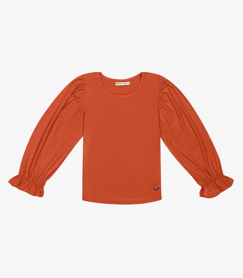 Blusa Manga Longa Feminina Frufru Trick Nick Laranja