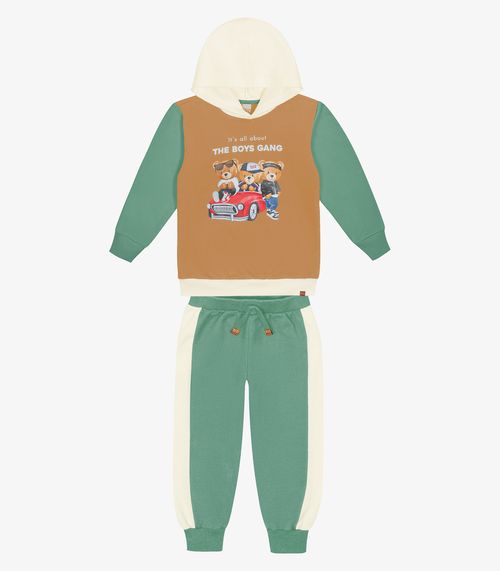 Conjunto Infantil Blusão Com Calça Trick Nick Marrom