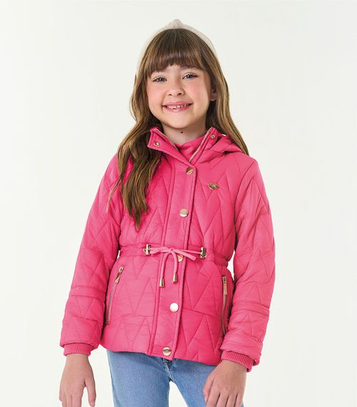 Jaqueta Puffer Infantil Trick Nick Rosa