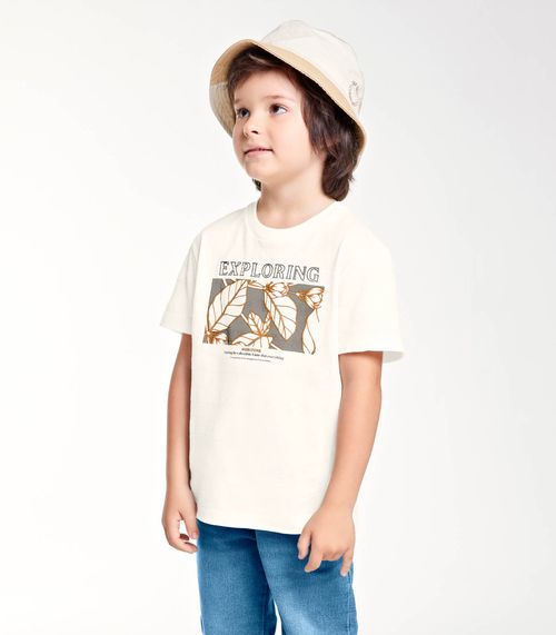 Conjunto Camiseta Com Calça Jeans Trick Nick Bege