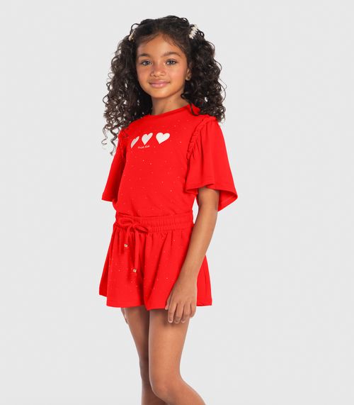 Conjunto Infantil Blusa Com Shorts Trick Nick Laranja