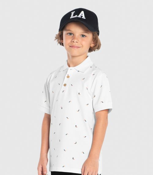 Conjunto Infantil Polo Com Bermuda Trick Nick Branco