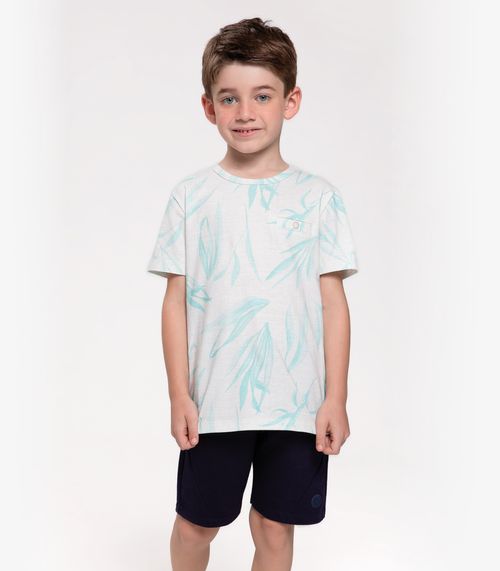 Bermuda Infantil Masculina Em Moletom Trick Nick Azul