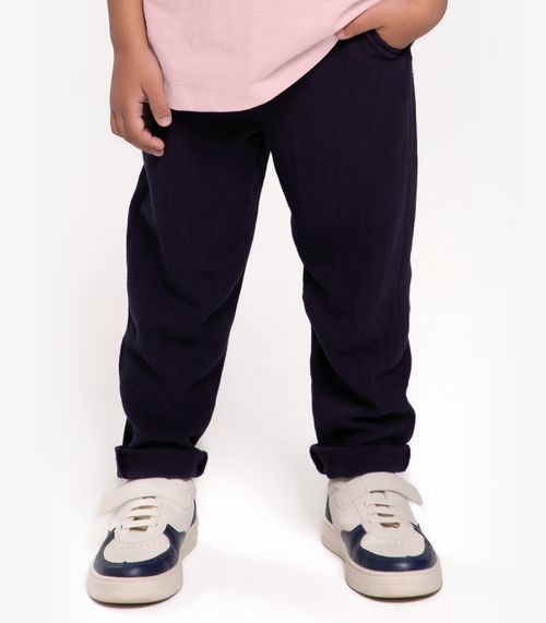 Calça Infantil Menino Em Linho Trick Nick Azul
