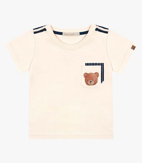 Camiseta Infantil Ursinho Trick Nick Bege