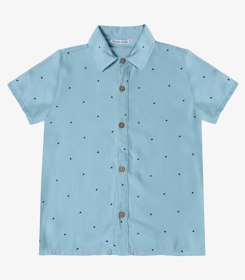 Camisa Infantil Menino Gola Dupla Trick Nick Azul