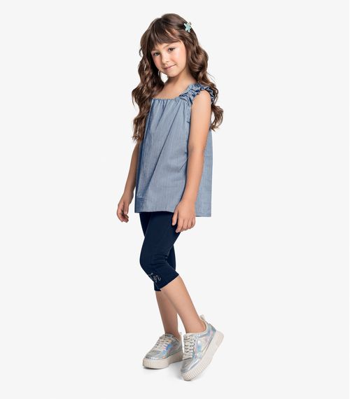 Conjunto Blusa De Alça E Legging Carpi Trick Nick Azul