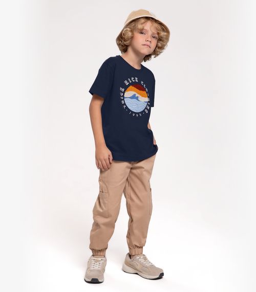 Calça Infantil Menino Em Sarja Trick Nick Marrom