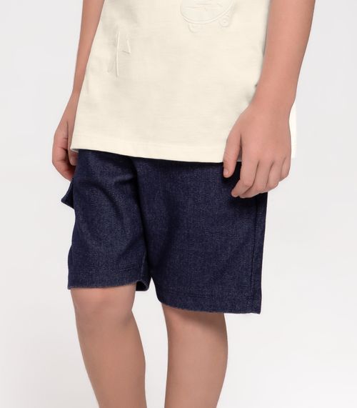 Bermuda Infantil Em Moletinho Trick Nick Azul