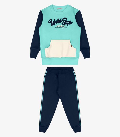 Conjunto Infantil Blusão Com Calça Trick Nick Azul
