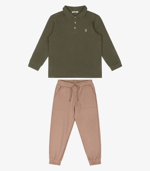 Conjunto Infantil Polo Com Calça Trick Nick Verde