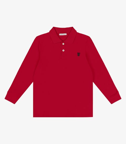 Polo Infantil Masculino Manga Longa Trick Nick Vermelho