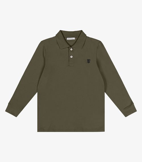 Polo Infantil Masculino Manga Longa Trick Nick Verde