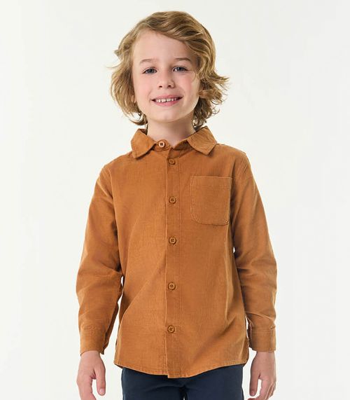 Camisa Polo Infantil Manga Longa trick Nick Marrom