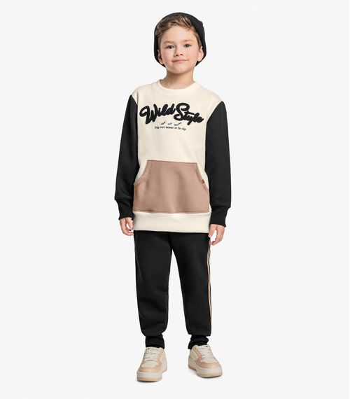Conjunto Infantil Blusão Com Calça Trick Nick Bege