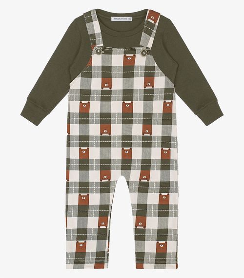 Conjunto Camiseta Com Jardineira Trick Nick Verde