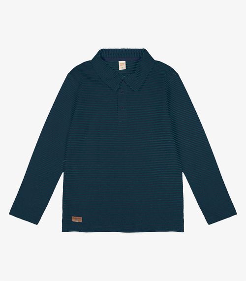 Camisa Listrada Infantil Manga Longa Trick Nick Azul