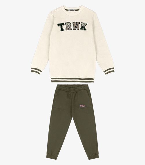 Conjunto Infantil Blusão Com Calça Trick Nick Bege