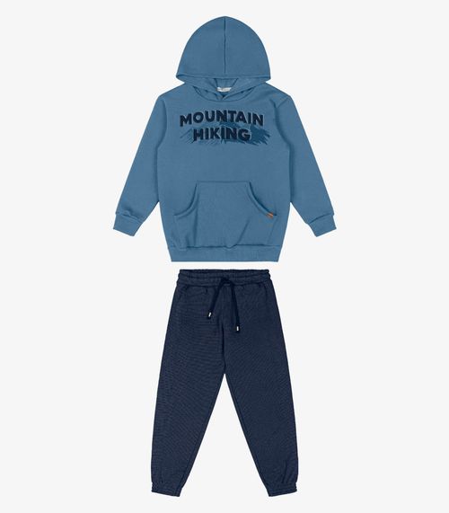 Conjunto Blusão Com Capuz e Calça Trick Nick Azul