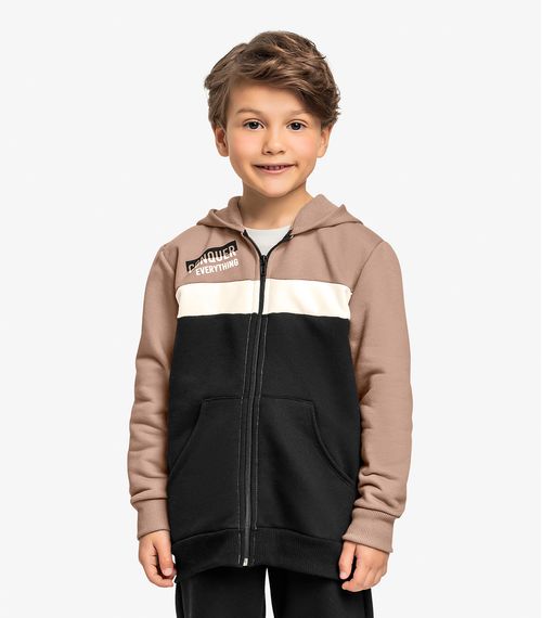 Conjunto Jaqueta Com Capuz e Calça Trick Nick Marrom