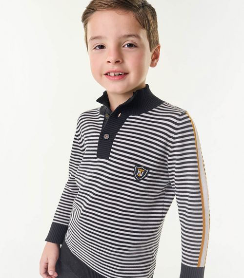 Suéter Infantil Masculino Em Tricot Trick Nick Preto