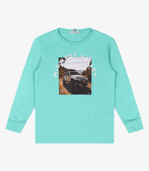 Camiseta Infantil Manga Longa Trick Nick Azul