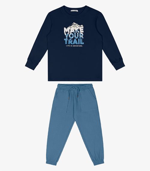 Conjunto Camiseta Com Calça Trick Nick Azul