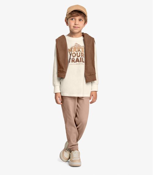Conjunto Camiseta Com Calça Trick Nick Bege