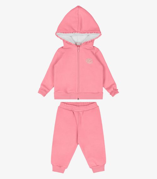 Conjunto Jaqueta Com Capuz e Calça Trick Nick Rosa