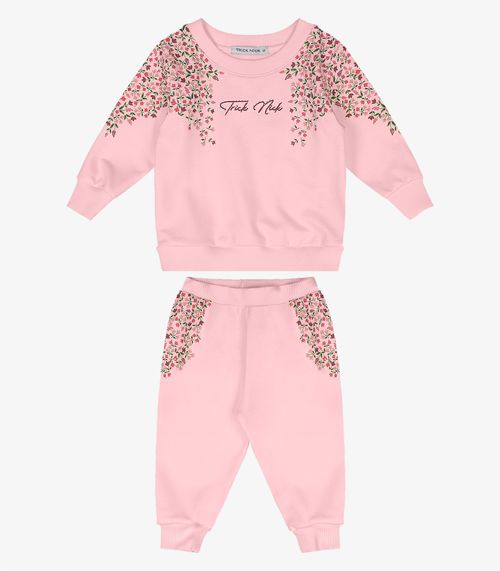 Conjunto Blusão Com Calça Moletinho Trick Nick Rosa