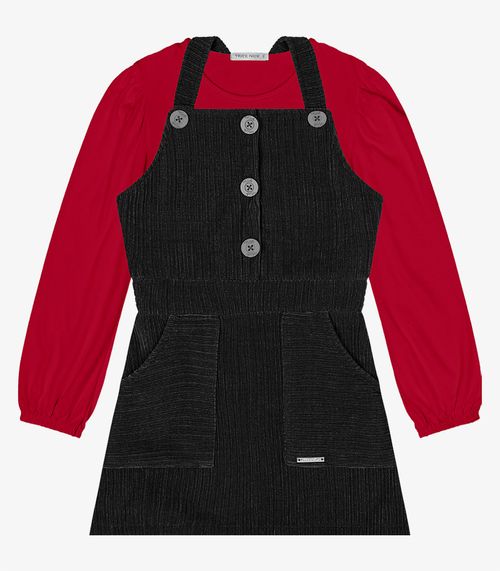 Conjunto Blusa Com Salopete Trick Nick Preto