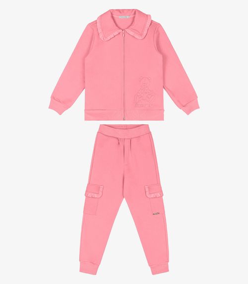 Conjunto Infantil Jaqueta Com Calça Trick Nick Rosa