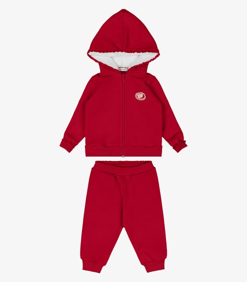Conjunto Jaqueta Com Capuz e Calça Trick Nick Vermelho