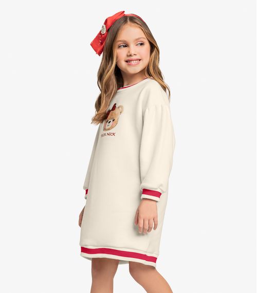Vestido Moletom Trick Nick Bege