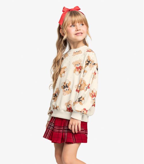 Conjunto Blusão Com Shorts Saia Trick Nick Bege