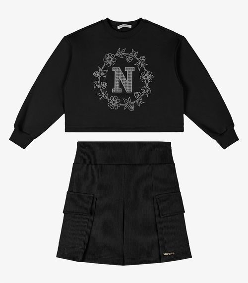 Conjunto Blusão Com Saia Trick Nick Preto