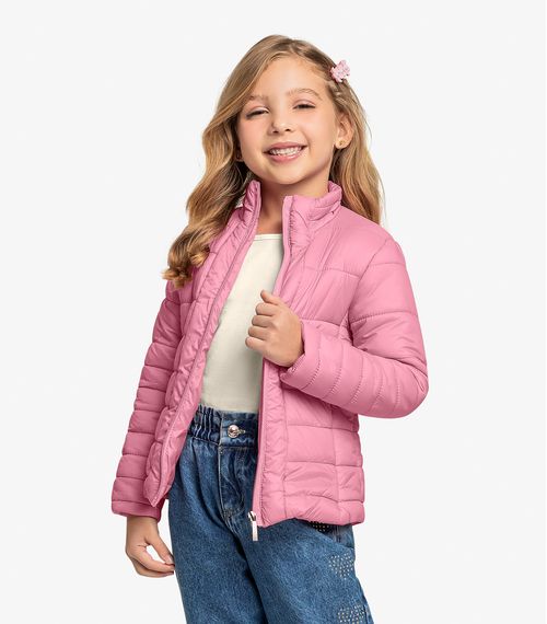 Jaqueta Puffer Infantil Trick Nick Rosa