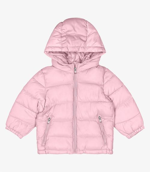 Jaqueta Puffer Infantil com Capuz Trick Nick Rosa