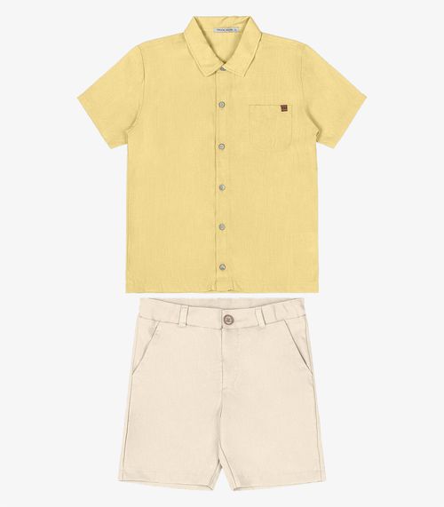 Conjunto Infantil Camisa Com Bermuda Trick Nick Amarelo