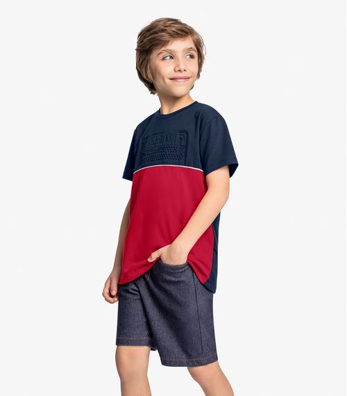 Conjunto Infantil Camiseta Com Bermuda Trick Nick Azul