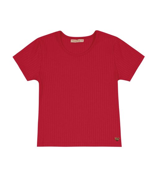 Blusa Infantil Feminina Canelada Trick Nick Vermelho