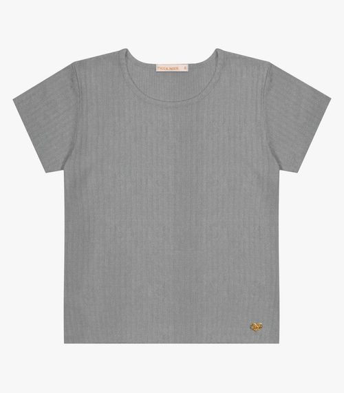 Blusa Infantil Feminina Canelada Trick Nick Cinza