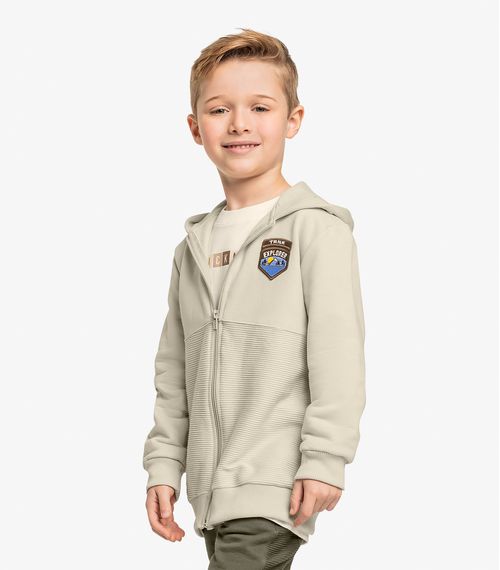 Conjunto Jaqueta Com Capuz e Calça Trick Nick Bege