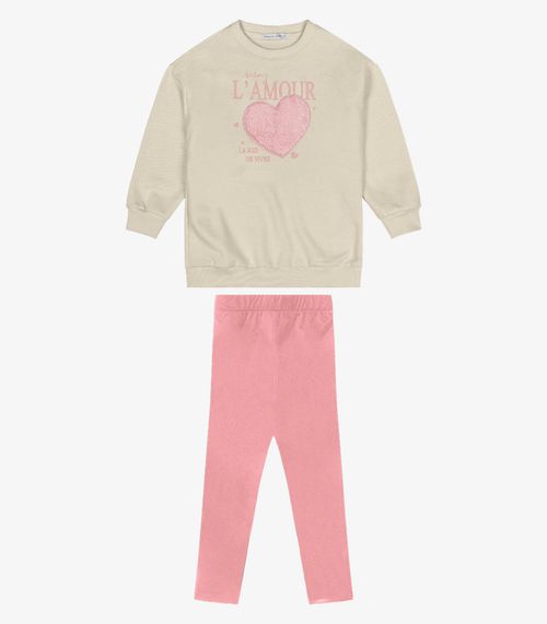Conjunto Blusão Com Legging Trick Nick Bege