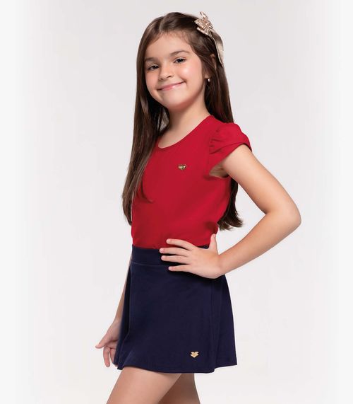 Blusa Infantil Feminina Cotton Leve Trick Nick Vermelho