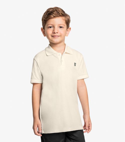 Camisa Polo Infantil Trick Nick Bege