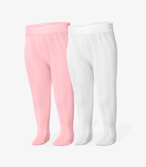 Kit 2 Meia Calça Infantil Trabalhada Trick Nick Sortido